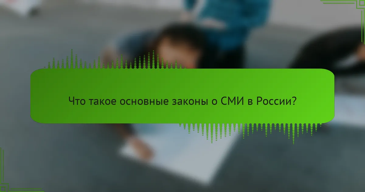 Что такое основные законы о СМИ в России?