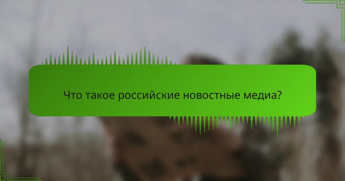 Что такое российские новостные медиа?