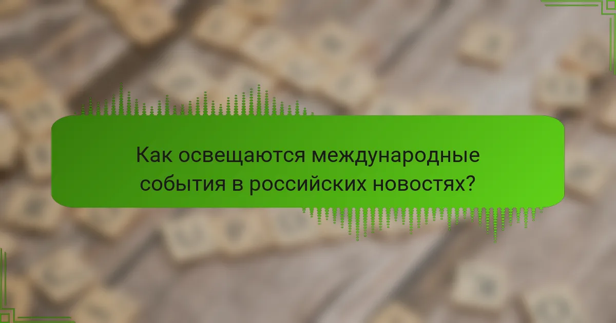 Как освещаются международные события в российских новостях?