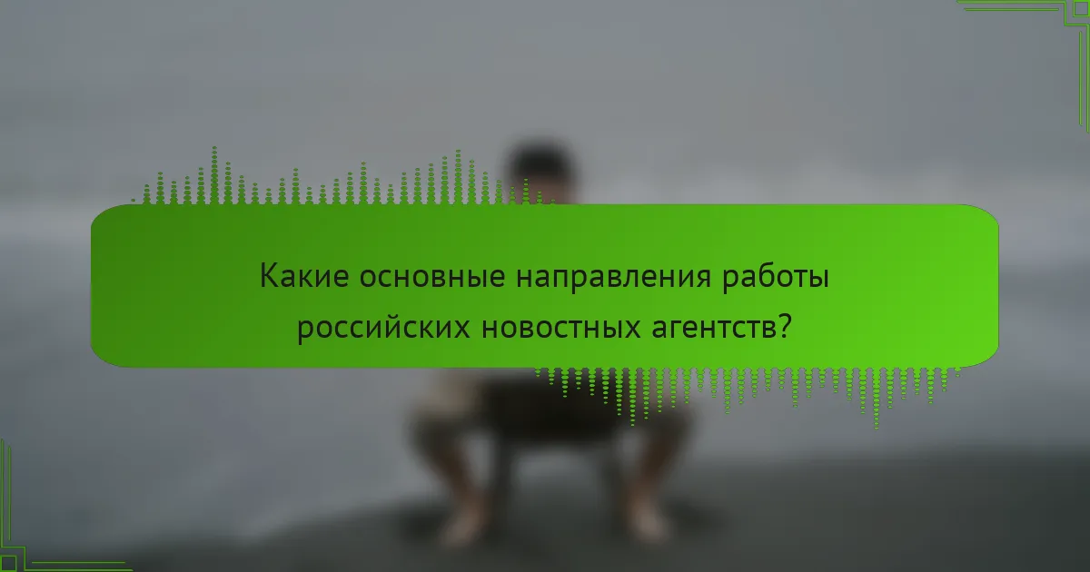 Какие основные направления работы российских новостных агентств?