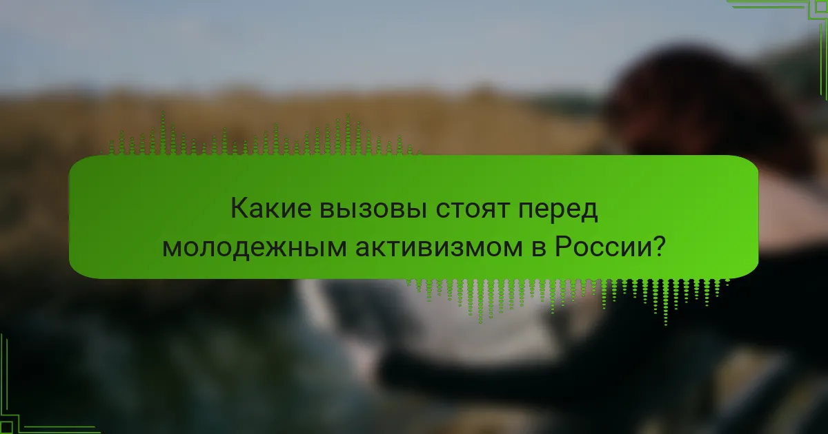 Какие вызовы стоят перед молодежным активизмом в России?