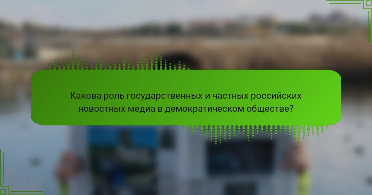 Какова роль государственных и частных российских новостных медиа в демократическом обществе?